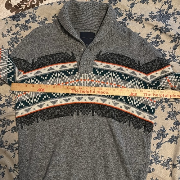 American Eagle Gray NWT Patterned Men's Sweater M - Picture 8 of 8